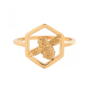Image of Ladies Olivia Burton Gold Plated Honeycomb Bee Ring