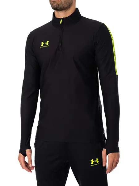 Image of Under Armour Challenger Pro 1/4 Zip Top Black/Yellow S