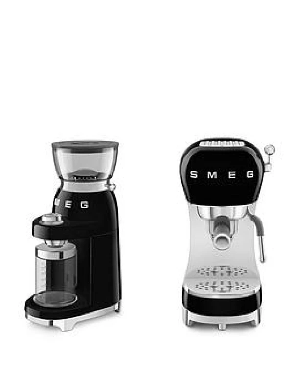 Image of Smeg Coffee Grinder in Black & Espresso Coffee Machine Black Unisex