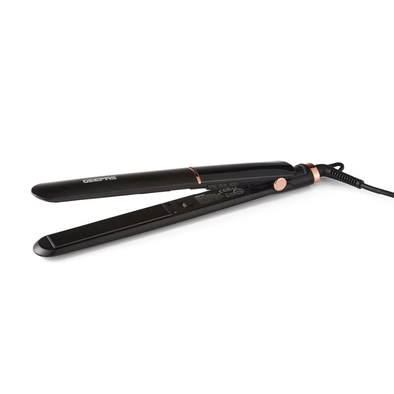 Image of Geepas Professional Digital Ceramic Hair Straighteners LED 360 Swivel Cord Black