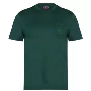Image of Paul And Shark Logo Pocket T-Shirt - Green