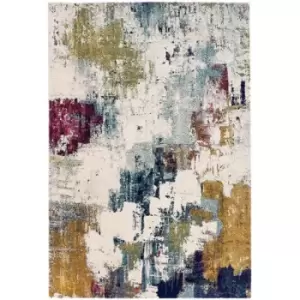 Image of Asiatic Carpets Nova Machine Woven Rug Abstract Mustard Multi - 200 x 290cm