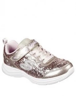 Image of Skechers Girls Glimmer Kicks Glitter N Glow Trainers - Rose Gold