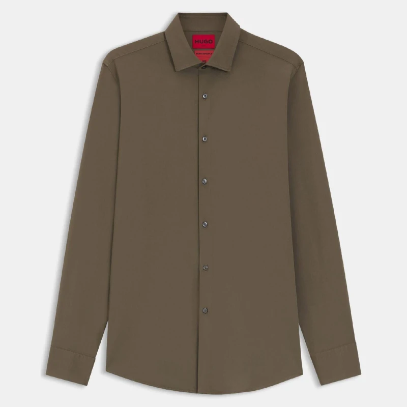 Image of Hugo Kenno Slim-Fit Shirt Grey male 16