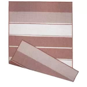 Image of Duo Weave Indoor/Outdoor Rug Tonal Stripes Rust 230 X 160Cm