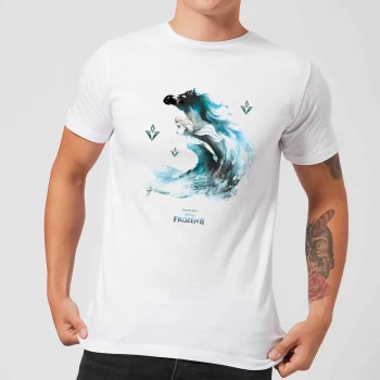 Image of Frozen 2 Nokk Water Silhouette Mens T-Shirt - White - XS