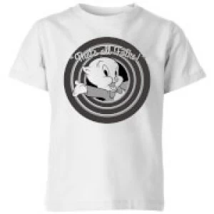 Image of Looney Tunes That's All Folks Porky Pig Kids T-Shirt - White - 7-8 Years - White