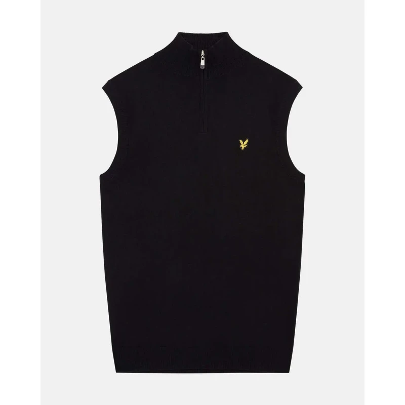 Image of Lyle & Scott Sleeveless knitted sweater Lyle & Scott Noir Male M