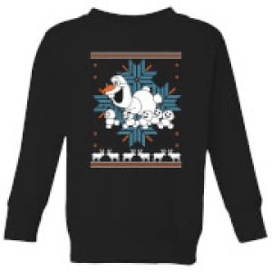 Image of Disney Frozen Olaf and Snowmen Kids Christmas Sweatshirt - Black - 7-8 Years