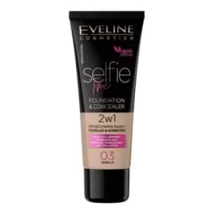 Image of Eveline Selfie Time Foundation & Concealer 03 Vanilla 30ml