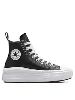 Image of Converse Chuck Taylor All Star Move Leather Hi Top Trainers, Black, Size 5 Older