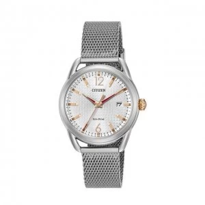 Image of Citizen White And Silver Silhouette' Eco-Drive Watch - FE6081-51A