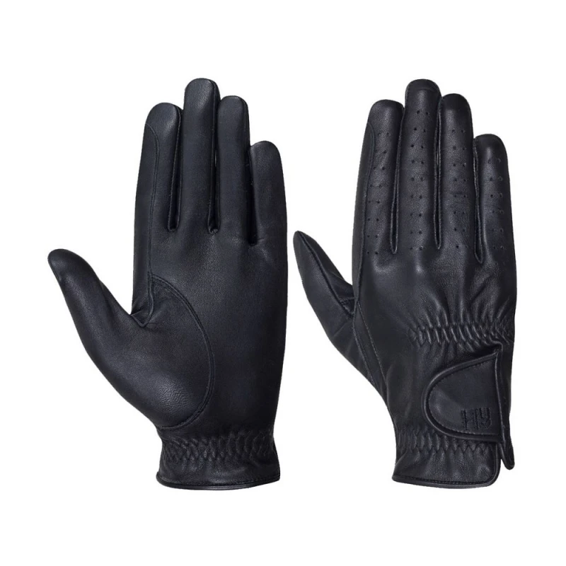 Image of Hy5 Mens Leather Riding Gloves in Black Size: XS Black Male XS