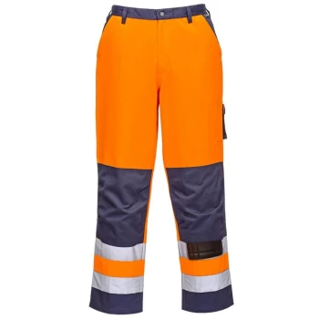Image of Portwest - TX51ONTL - sz L Lyon Hi-Vis Trousers - Orange/Navy