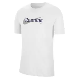 Image of Nike Dri-FIT Mens Running T-Shirt - White