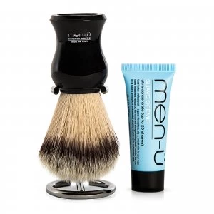 Image of men-u DB Premier Shave Brush with Chrome Stand - Black