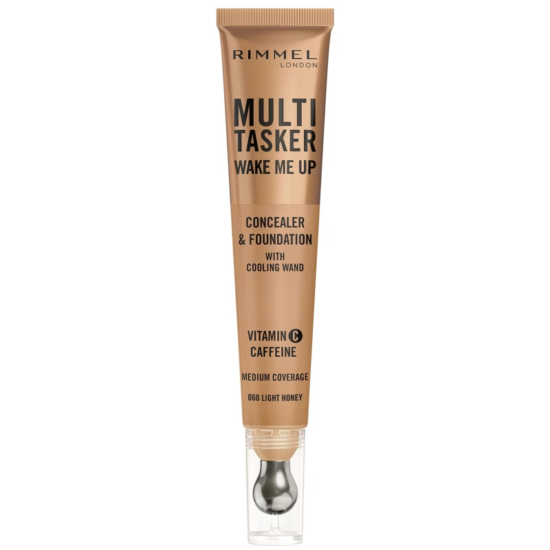 Image of Rimmel Multi-Tasker Wake Me Up Foundation and Concealer 20ml (Various Shades) - 060 Light Honey