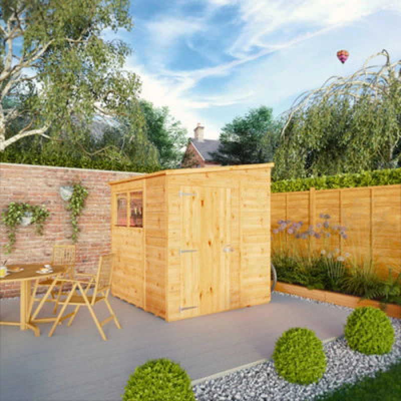 Image of Mercia 6 x 6 Woodsman Shiplap Pent Shed, Brown SI-100-001-0008