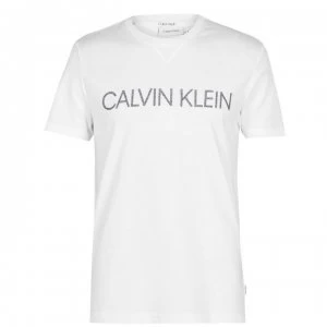 Image of Calvin Klein Embroidered Crew T Shirt - Bright White