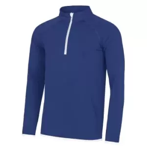 Image of AWDis Just Cool Mens Half Zip Sweatshirt (XL) (Royal Blue/ Arctic White)
