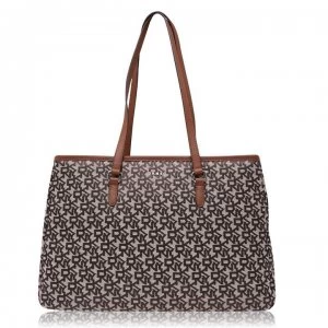 Image of DKNY Jacquard Logo Large Tote Bag - ChinoCaramelNHJ
