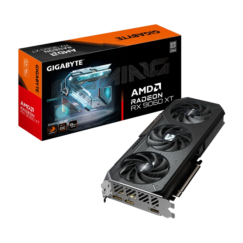 Image of Gigabyte Radeon RX 9060 XT GAMING OC 8G GDDR6 8GB Graphics Card - GV-R9060XTGAMING OC-8GD