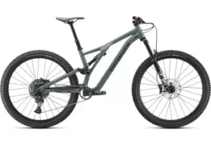 Image of 2022 Specialized Stumpjumper Comp Alloy Full Suspension Mountain Bike in Gloss Sage Green and Forest Green