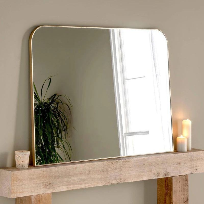 Image of Yearn Mirrors Minimal Gold Mantle Mirror 110(w) x 80cm(h) Gold