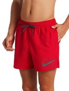 Image of Nike Swim 5" Logo Lap Swim Shorts - Red