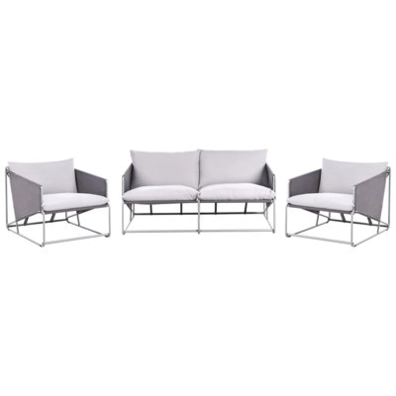 Image of Beliani Garden Sofa Set 4 Seater Ponte Metal Grey
