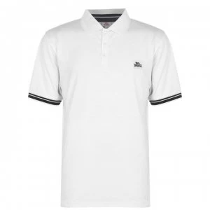 Image of Lonsdale Jersey Polo Shirt Mens - White/Navy