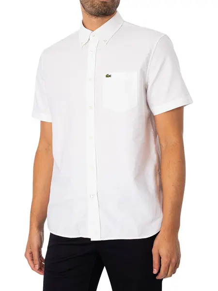 Image of Lacoste Regular Logo Short Sleeved Shirt White M