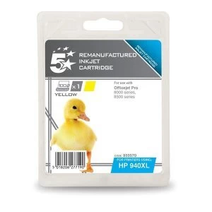 Image of 5 Star Office HP 940XL Yellow Ink Cartridge