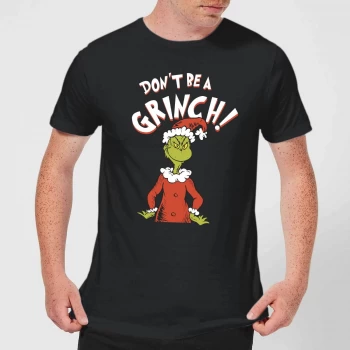 Image of The Grinch Dont Be A Grinch Mens Christmas T-Shirt - Black - 3XL - Black