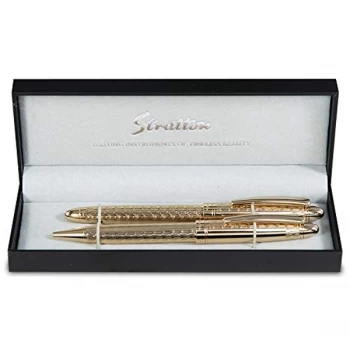 Image of Stratton Rollerball & Ballpoint Pen Set - Gold Plated