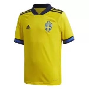 Image of 2020-2021 Sweden Home Adidas Football Shirt (Kids)