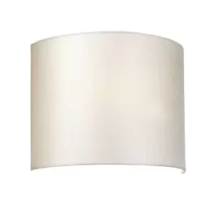 Image of Cooper Medium Curved Wall Light Brass Ivory Faux Silk Shade