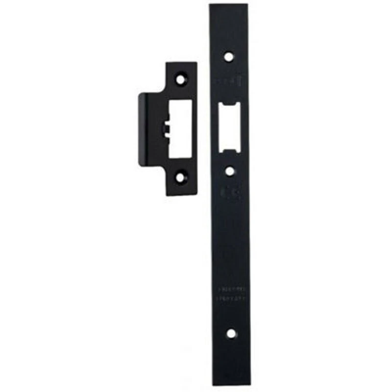 Image of Loops Forend Strike & Fixing Pack Suitable for DIN Security Latch Matt Black Black