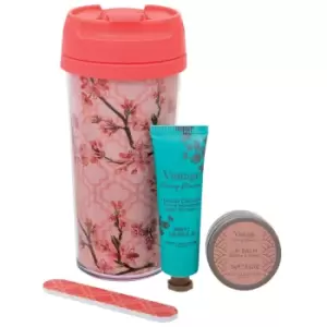 Image of Vintage Christmas 2022 Cherry Blossom Travel Mug