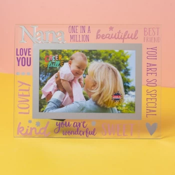 Image of 6" x 4" Cheerful Glass Photo Frame - Nana