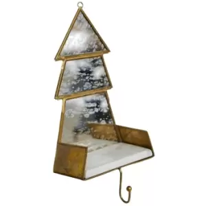 Image of Ivyline Glass Christmas Tree Marble Stocking Holder H30cm W14cm D10cm