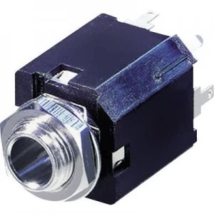 Image of 6.35mm audio jack Socket vertical vertical Number of pins 3 Stereo Black Rean AV NYS232