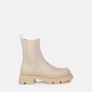 Image of Missguided Ridged Welt Chelsea Boots - Cream