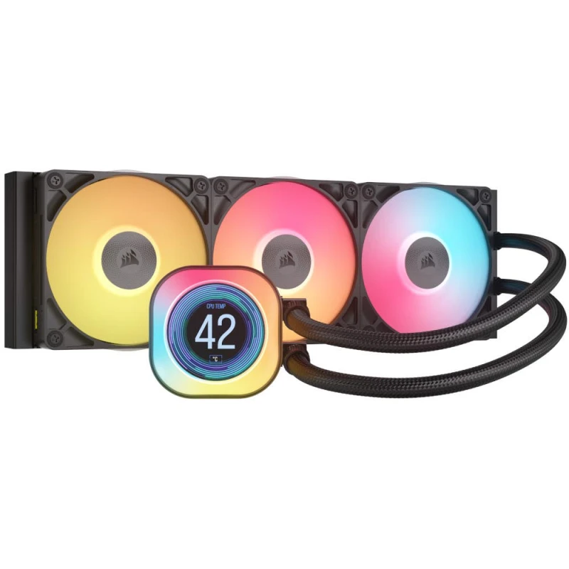 Image of Corsair iCUE LINK TITAN 360 RX LCD RGB Black All In One CPU Cooler - 360mm