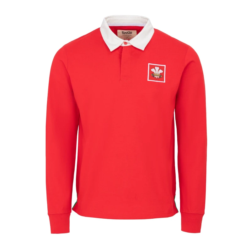 Image of KooGa Vintage Long Sleeve Rugby Shirt Mens Wales male Small