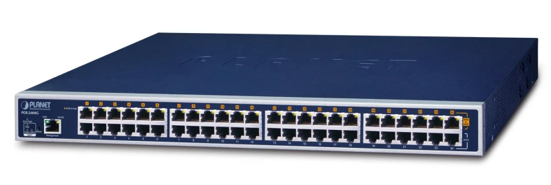 Image of Planet PLANET POE2400G network switch Managed Gigabit Ethernet (10/100/1000) Power over Ethernet (PoE) 1U Blue POE2400G