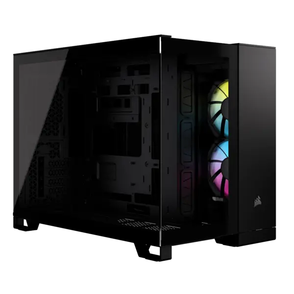 Image of Corsair 2500X RGB Tempered Glass Micro ATX Dual Chamber PC Case - Black - CC-9011267-WW
