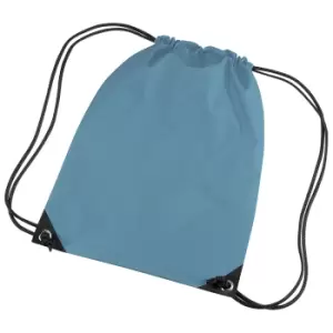 Image of Bagbase Premium Gymsac Water Resistant Bag (11 Litres) (Pack Of 2) (One Size) (Ocean Blue)