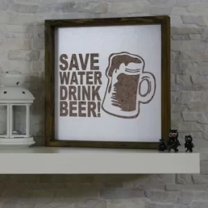 Image of KZM016 Brown White Decorative Framed MDF Painting