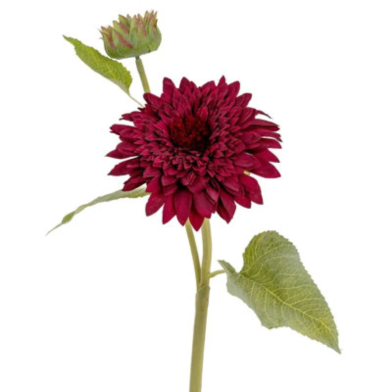 Image of Hill Interiors Raven Dahlia Artificial Flower Green/burgundy (One Size)